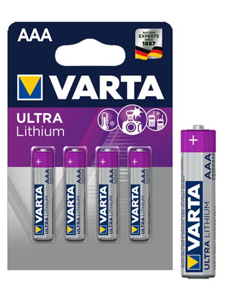 VARTA AAA Size Lithium Battery 4 Pack | Electronic World