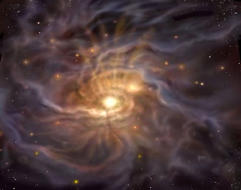 Stunning Illustration of a Forming Massive Star