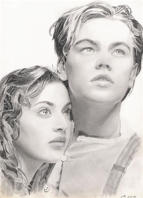 Pencil drawing. Jack and Rose. Beautiful Pencil Drawings, Amazing ...