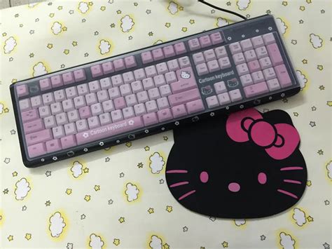 MAORONG TRADING Hello Kitty laptop waterproof keyboard computer thin cartoon cute girl USB wired ...