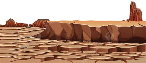 Drought Cracked Desert Landscape Drawing Land Drought Vector, Drawing, Land, Drought PNG and ...