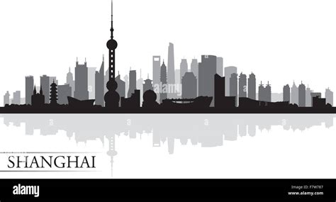 Shanghai city skyline silhouette background Stock Vector Image & Art - Alamy