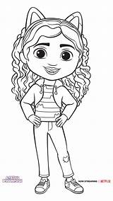 Gabby Coloring Page  GABBYS DOLLHOUSE Cat Birthday Party sketch template