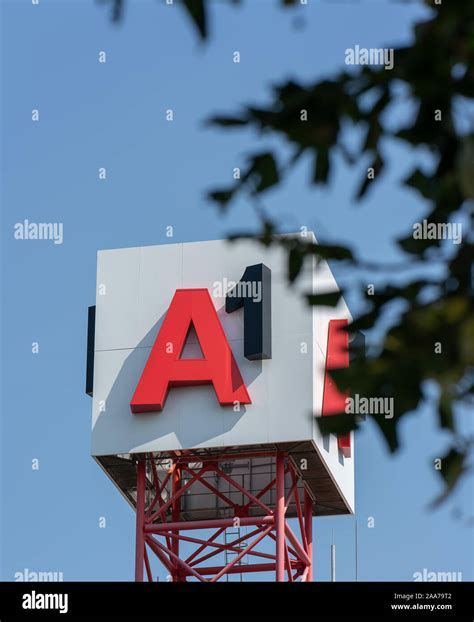 Sofia, Bulgaria - A1 logo. Office building with billboard Stock Photo - Alamy