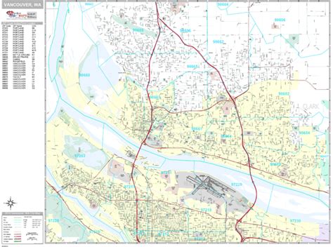 Vancouver Washington Wall Map (Premium Style) by MarketMAPS