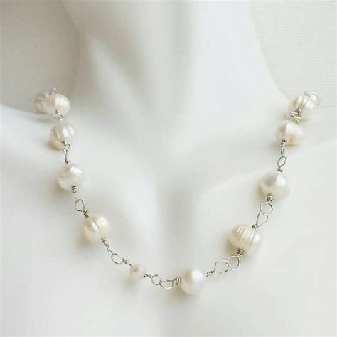 La Perla Necklace Natural Freshwater Pearls Cascading - Etsy