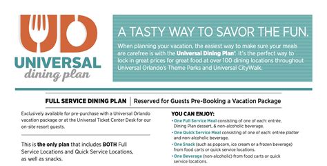 Universal Orlando Dining Plans - Embrace The Magic Travel