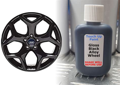 BLACK Alloy Wheel Touch Up Paint FORD FIESTA FOCUS ZETEC S ST 30ml Kurb ...