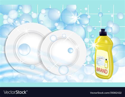 Dishwashing liquid products bottle label design Vector Image