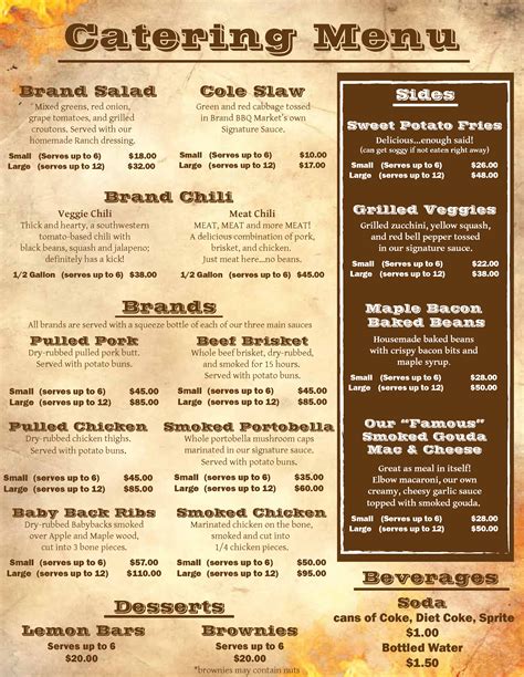 Brand BBQ food truck catering menu - page 2 of 2 - Chicago | Catering menu, Bbq catering ...