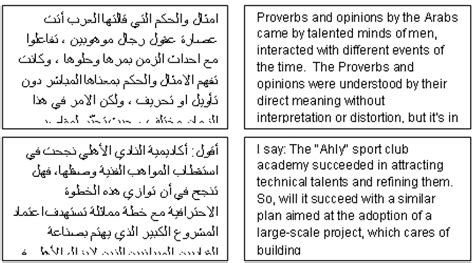 Examples of parts of Arabic newspaper articles written by seven ...