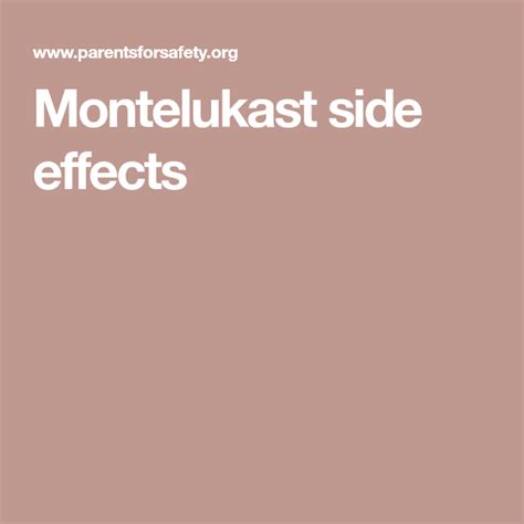 Montelukast side effects | Health fitness, Side effects, Health