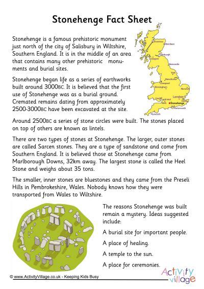 Stonehenge Fact Sheet