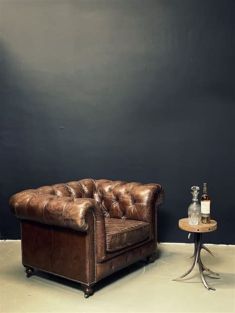 Vintage leather Chesterfield armchair - BEAST Interiors