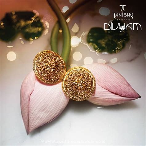 Gold Earrings Design From Tanishq Divyam Collections ~ South India Jewels