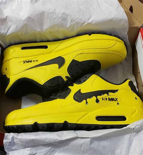 Yellow Nike Air Max 90 Drip Sneakers | Etsy