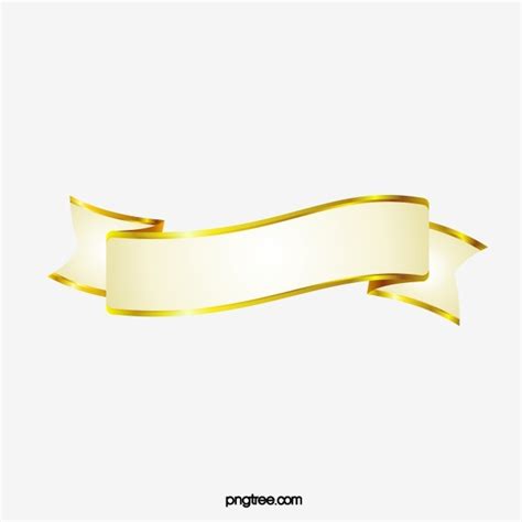 Label Gold Ribbon Vector PNG Images, Vector Bright Shiny Gold Ribbon ...