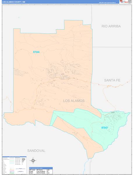 Los Alamos County, NM Wall Map Color Cast Style by MarketMAPS