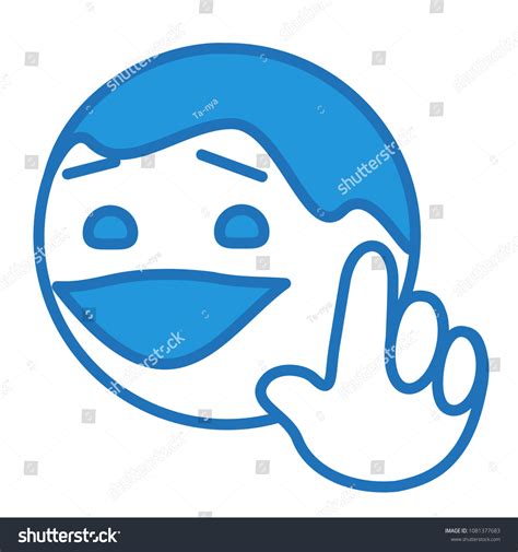 Emoji Man Confused Face That Raising Stock Vector (Royalty Free ...