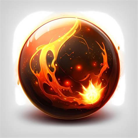 Premium AI Image | Flames of Arcana Iconic Fantasy Fireball Spell Symbol