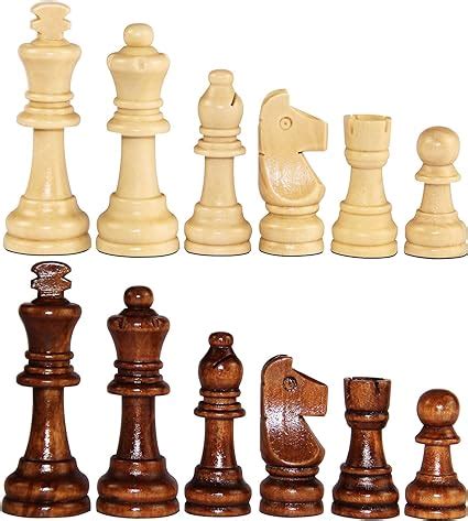 ASNEY Wooden Chess Pieces, Tournament Staunton Wood Chessmen Pieces Only, 3.15” King Figures ...