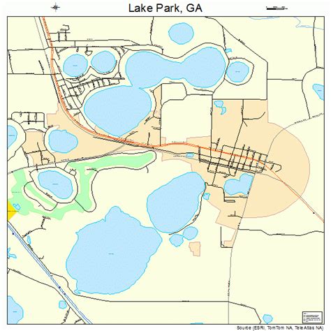 Lake Park Georgia Street Map 1344704