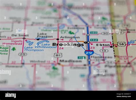 Brookings South Dakota USA shown on a Geography map or Road map Stock Photo - Alamy