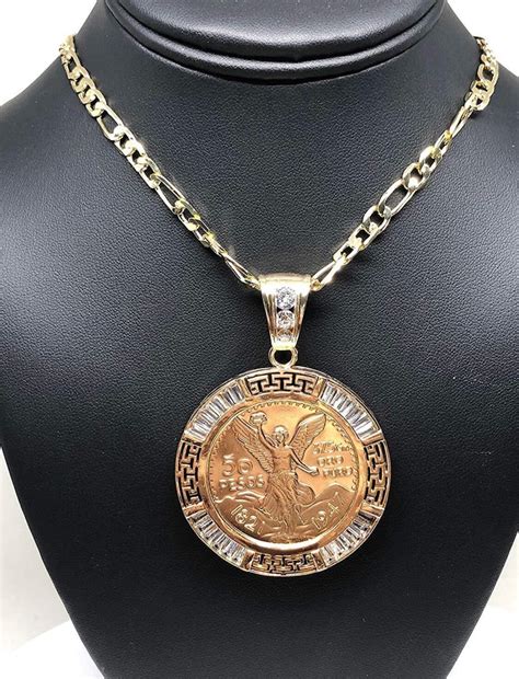 Gold Plated Coin Centenario Mexicano Moneda 50 Pesos Pendant | Etsy