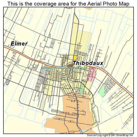 Aerial Photography Map of Thibodaux, LA Louisiana