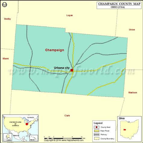 Champaign County Map, Champaign County Ohio