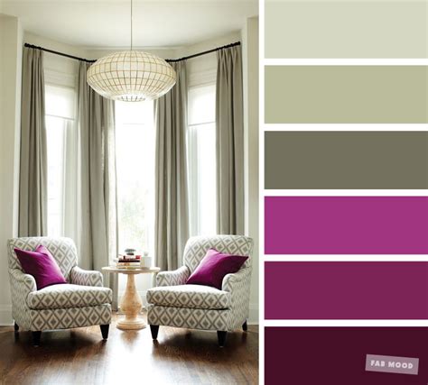 The best living room color schemes - Magenta & Sage Color Palette