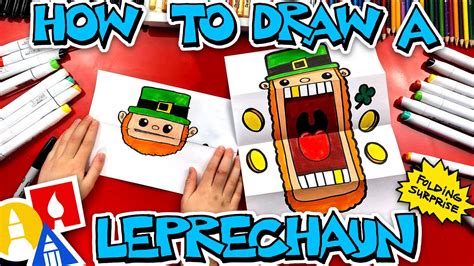 How To Draw A Leprechaun Folding Surprise Puppet - YouTube