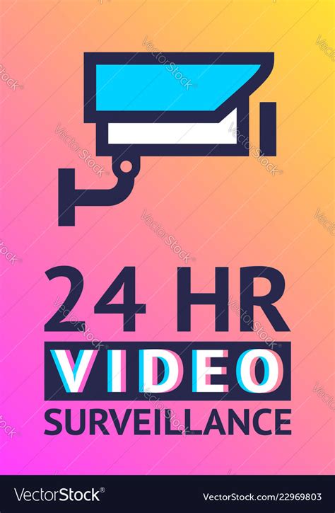 Video surveillance camera cctv poster Royalty Free Vector