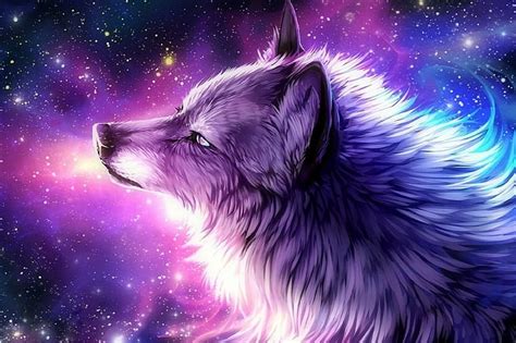 'The Galaxy Wolf', draw and paint, lovely, love four seasons, bonito ...