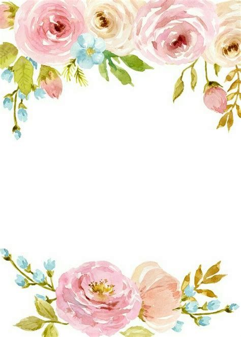 Flores excelente para tarjetas | Flower border png, Watercolor flower background, Free ...