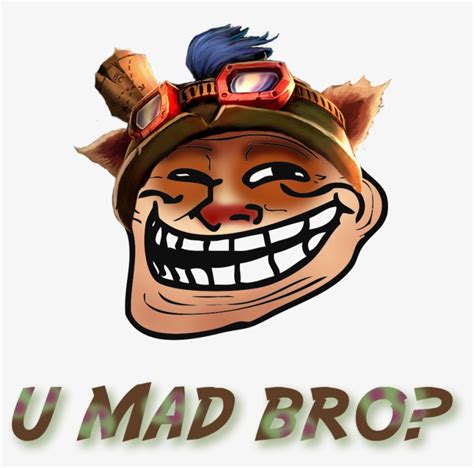 U Mad Bro Teemo By 8dxcapn-d5gqhv1 - Troll Face Wall Decal Sticker 25" X 20" - 936x854 PNG ...