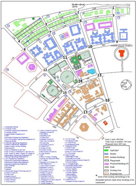 IIT (BHU) map showing intersections MAJOR INTERSECTIONS:... | Download ...