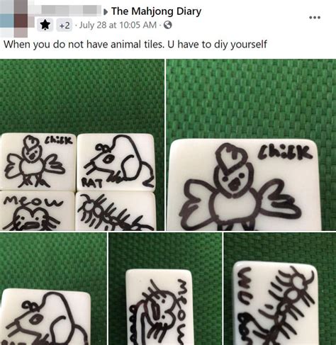 S'pore Mahjong Kakis Draw Animal Tiles Using Markers, Netizens Praise ...