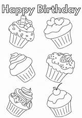 9 Sweet Cupcake Birthday Coloring Pages & Cards Free — PRINTBIRTHDAY  sketch template