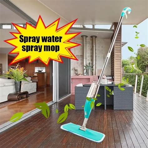 Spray Floor Mop Water Spraying Floor Cleaner Tiles Marble Kitchen Micro Fibre for Home Kitchen ...