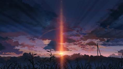 sunset, 5 Centimeters Per Second, Anime, Landscape Wallpapers HD ...