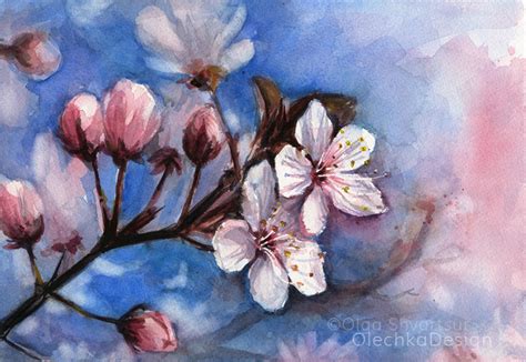 Floral Watercolor Paintings-Olechka Design