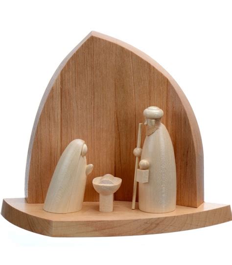 Crèche de Noël moderne - Creche de Noel design - En bois 12 cm