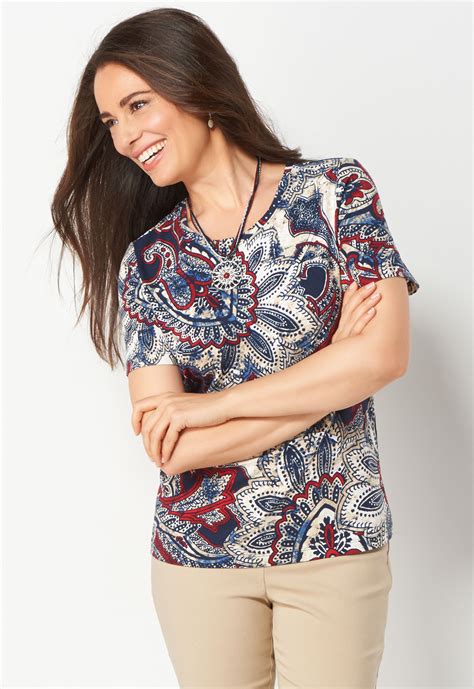 Petite Pretty Paisley Tee | Petite tops, Womens petite tops, Tops