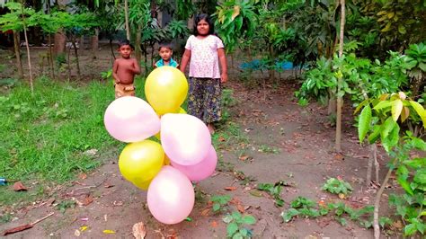 Outdoor fun with flower ballon and learn colour for kid's | kids episode -(24) Bellon family ...