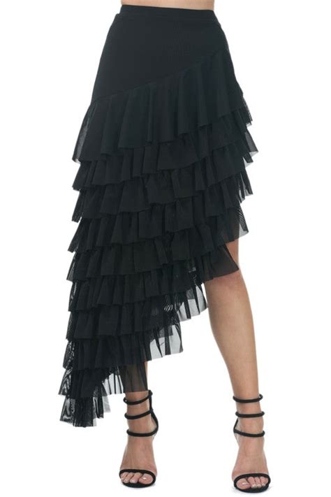 Black Asymmetrical Can Can Skirt - Cocktail Skirt | Dress Album