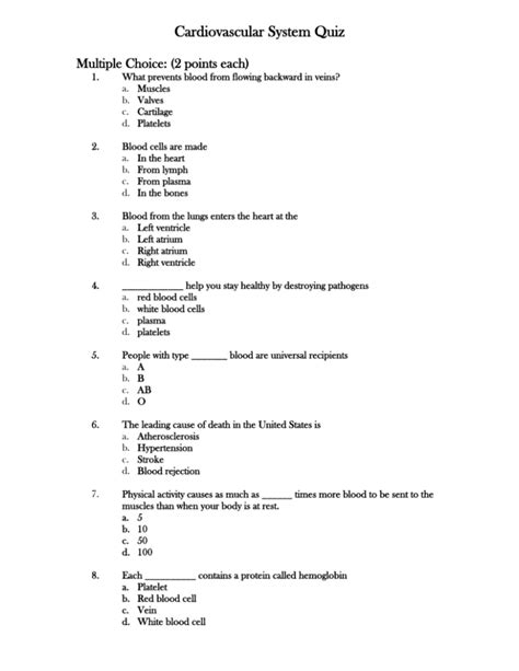 Cardiovascular System Anatomy Pdf