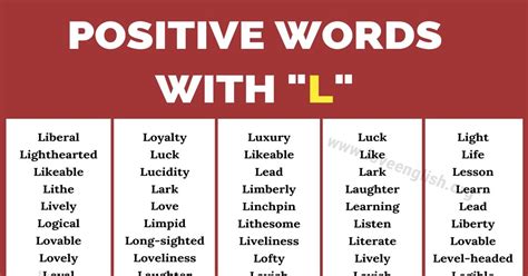 316 Positive Words that Start with L: Let's Get Happy - Love English