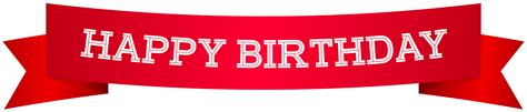 Happy Birthday Banner Red PNG Clip Art Image in 2023 | Happy birthday ...