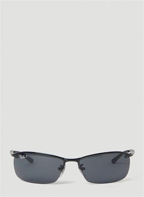 Ray-Ban Rb3183 Semi Rimless Sunglasses in White for Men | Lyst